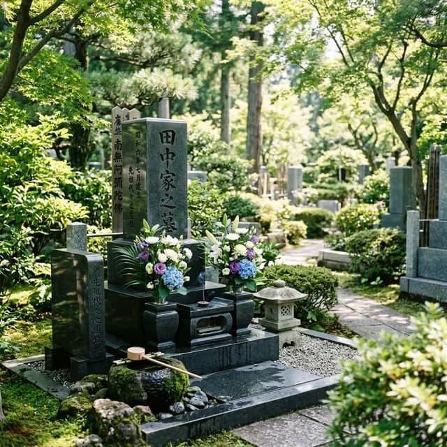 丁寧に整えられた日本のお墓 — 清蓮が守る、供養の尊厳